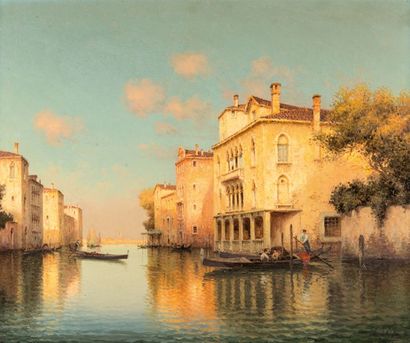 null VALLIN (1921) Venise. Huile sur toile. Signée en bas à droite. 75 x 40 cm. 