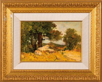  François MAURY (1861-1933) Paysage. Huile sur toile. Signée en bas à droite. 22...