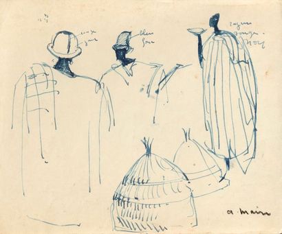 null André MAIRE (1898-1984) Études de personnages. Suite de deux dessins. 20 x 12...