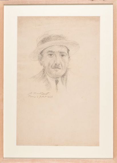 null Alexandre ROUBTZOFF (1884-1949) Portrait d’un notable à Tunis. 1930. Mine de...