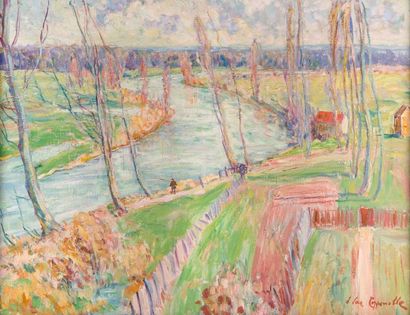 null Jacques Van COPPENOLLE (1878-1915) La rivière. Huile sur toile. Signée en bas...