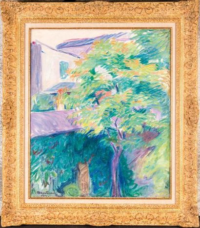 null Axel HAARTMAN (1877-1969) Le Jardin, Paris. 1912. Huile sur toile. Signée, située...