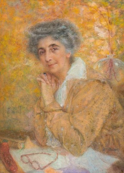 null Lucien LÉVY-DHURMER (1865-1953) Portrait de dame. Pastel. Signé en bas à droite....