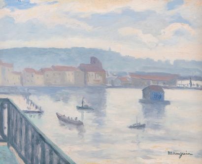 null Henri Charles MANGUIN (1874-1949) Le balcon et la rade de Toulon. Circa 1926-1927....