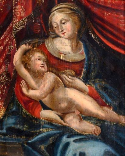 null Madame la Marquise de Fouqueville Ecole FRANÇAISE du XVIIe siècle Vierge à l’enfant...