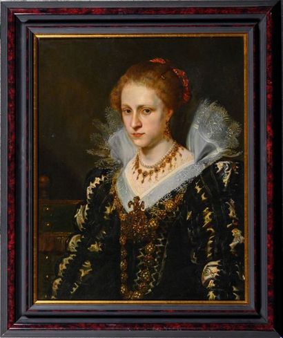 null Ecole BELGE du XIXe siècle Portrait de Jacqueline van Caestre d’après Pierre...