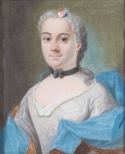 null Jean-Baptiste GILLES dit COLSON (Verdun 1686 - Paris 1762) Portrait de femme....