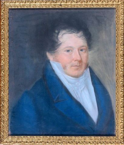 null Ecole FRANÇAISE du XIXème siècle Portrait d’homme Pastel 50 x 41 cm. 