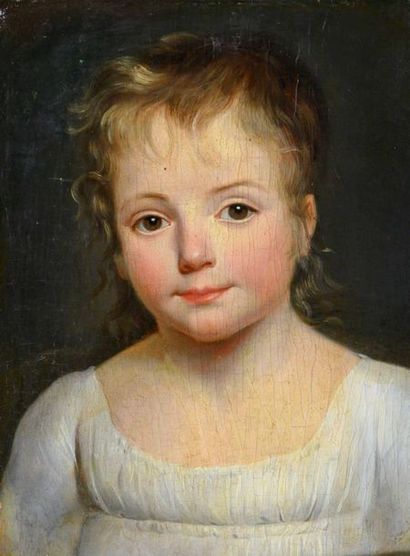 null Ecole FRANÇAISE vers 1810, entourage d’Antoine-Jean GROS Portrait d’enfant panneau...
