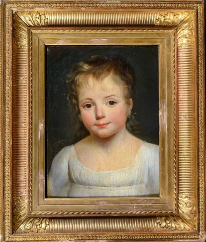 null Ecole FRANÇAISE vers 1810, entourage d’Antoine-Jean GROS Portrait d’enfant panneau...