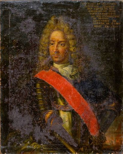 null Ecole FRANÇAISE du XVIIe siècle Portrait de François de Gevaudan, Lieutenant...
