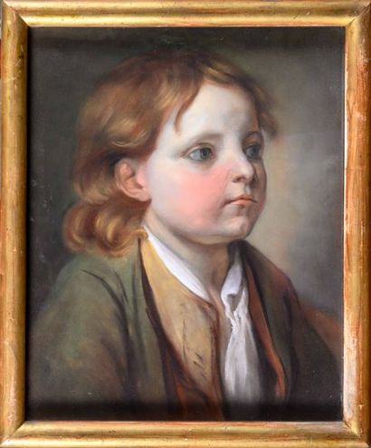 null Ecole FRANÇAISE du XIXe siècle, d’après Greuze Portrait d’un enfant Pastel 39...