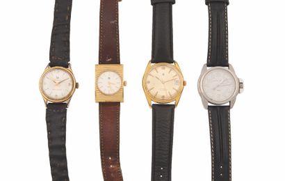 null Lot de 4 montres comprenant : -HAMILTON (Vers 2000) Montre dame modèle KHAKI,...