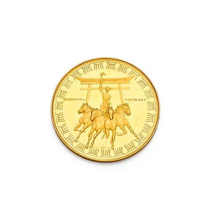 null Médaille en or jaune 900‰, commémorative des jeux olympiques de Tokyo 1964....