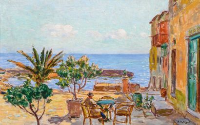 Olynthe MADRIGALI (1887-1950) La terrasse...