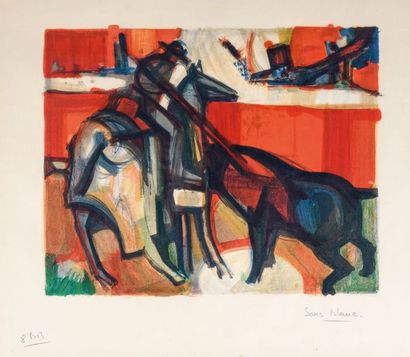 null Georges BRIATA (1933) La pique. Lithographie. Signée en bas à gauche. 62 x 72...