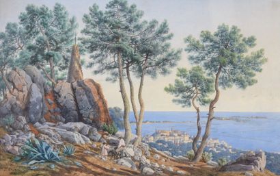 Joseph CONTINI (1827-c.1900) La baie de Cannes....