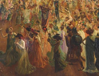 null Louis ABEL-TRUCHET (1857-1918)
Bal du cabaret des Quat-z’Arts. Circa 1903. Huile...