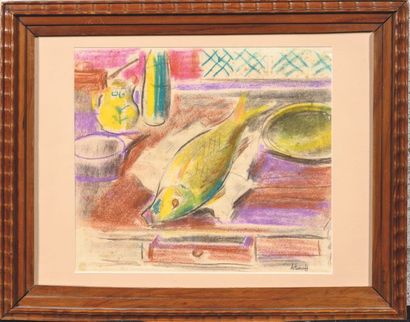 null Georges ARTEMOFF (1892-1965)

Nature morte au poisson. Circa 1948. Pastel. Signé...