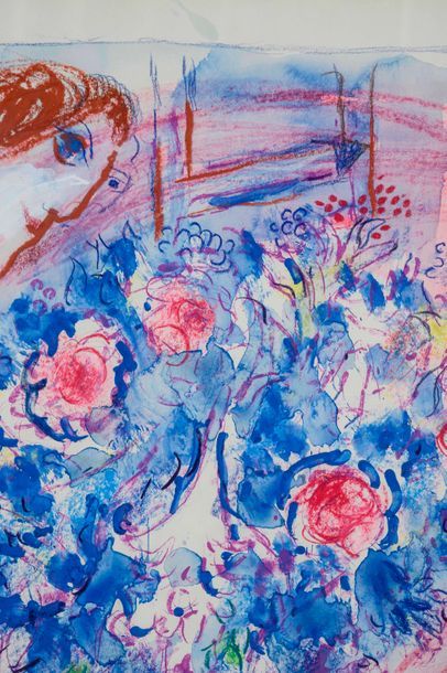 null ** Marc CHAGALL (1887-1985)

Offrande de fleurs. 1964. Gouache, aquarelle et...