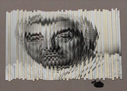 null CÉSAR (1921-1998)

Portrait de Ricco Zermano. Photomontage lacéré sur papier...