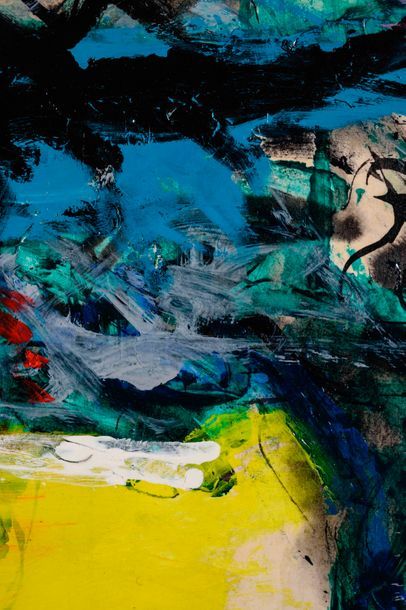 null ** Asger JORN (1914-1973)

Composition. 1967. Huile sur papier marouflée sur...