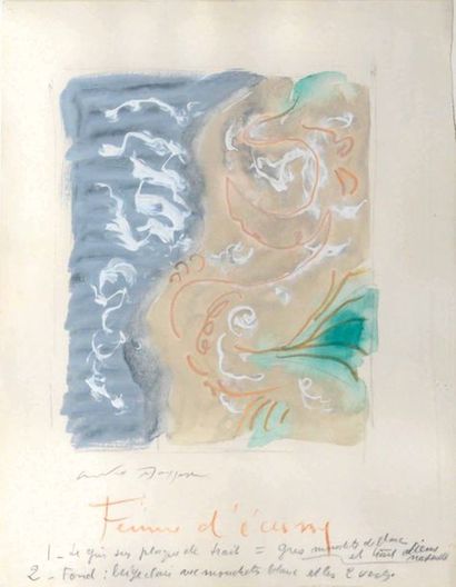 null André MASSON (1896-1987)

Femme d’écume. Huile sur papier marouflée sur toile....