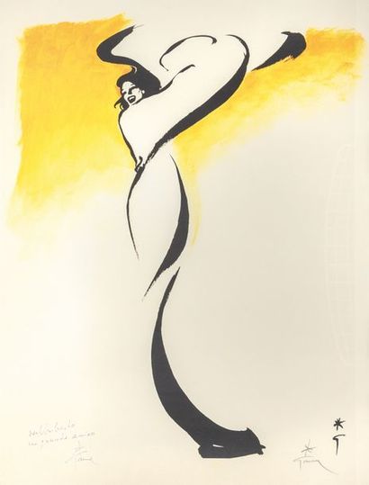René GRUAU (1909-2004) 
Élégante. 
Lithographie....
