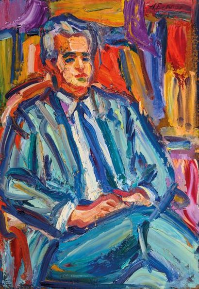 null Antoine FERRARI (1910-1995)

Portrait d’homme assis.

Huile sur carton. Signe?e...