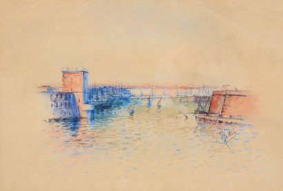 null Louis NATTERO (1870-1915)

L’entre?e du port de Marseille.

Aquarelle.

Signe?e...