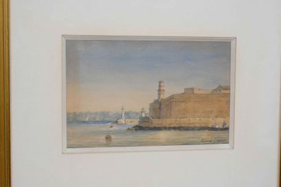 null Giovanni CALVINI (XIX-XX)

L’entre?e du port de Marseille. 1889.

Aquarelle.

Signe?e...