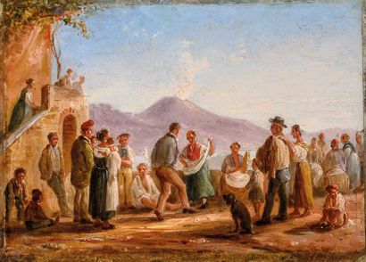 null Ecole italienne vers 1830

Danse devant le ve?suve, Naples.

Huile sur papier...
