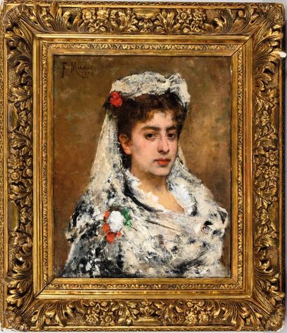 null Francisco MIRALLES (1848-1901)

Portrait d’une belle espagnole. 1879.

Huile...