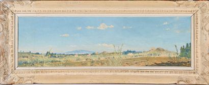 null Pierre FAGET-GERMAIN (1890-1961) Paysage panoramique. Huile sur carton. Signée...