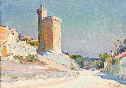 null Louis Agricol MONTAGNÉ (1879-1960) La tour de Philippe le Bel à Villeneuve-les-Avignons....