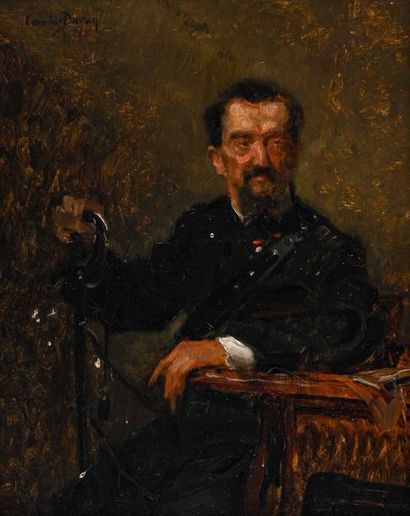 null Emile Auguste CAROLUS-DURAN (1837-1917) Portrait d’un officier. 1893. Huile...