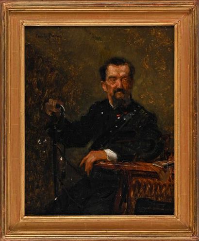 null Emile Auguste CAROLUS-DURAN (1837-1917) Portrait d’un officier. 1893. Huile...