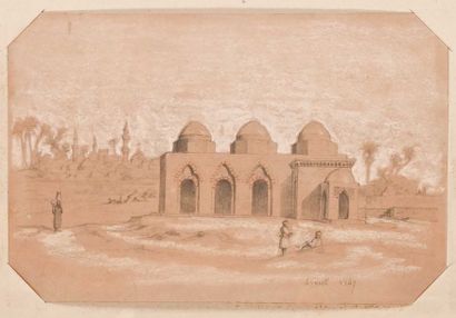 null Louis Alfred CHAUDET (1812-1891) Scène animée devant la kasbah vers Constantinople....