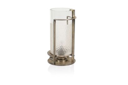 null Boris LACROIX (1902-1984) Lampe veilleuse de forme cylindrique en verre blanc...