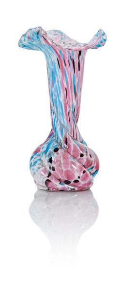 null LEGRAS Vase modèle « Jasmin » de forme boule en verre moulé à long col évasé...