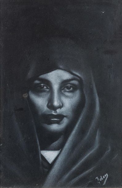 null Orientalist school of the 20th century. 

Young woman.

Pastel and charcoal.

Signed...