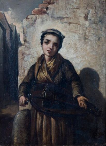 null A. LEONARD (XIX) 

Jeune fille à la vielle. Huile sur toile.

Signée en bas...