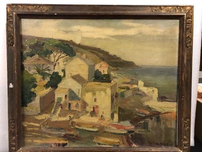 null M.PHIDIAS (XIX)

Village on the coast.

Oil on canvas.

Signed lower right.

60...