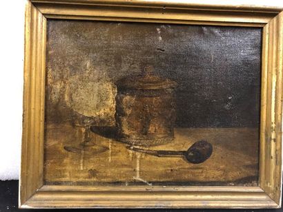 null 19th century school

Still life with a pipe

Oil on canvas.

Signed lower right.Accidents

27...