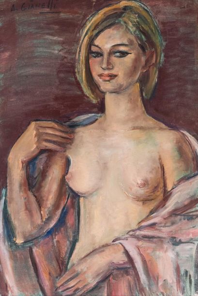 null Antoine Marius GIANELLI (1896-1983) 

Portrait de femme.

Huile sur toile.

Signée...