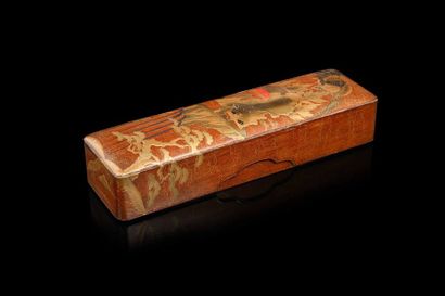  JAPON, début de l’époque Meiji (1868-1912) 
Boîte fubako en laque nashiji décorée...