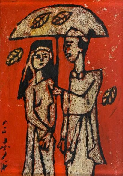 null PHAM LUC (Né en 1943)

Le couple à l’ombrelle.

Laque

Signée en bas à gauche.

41...