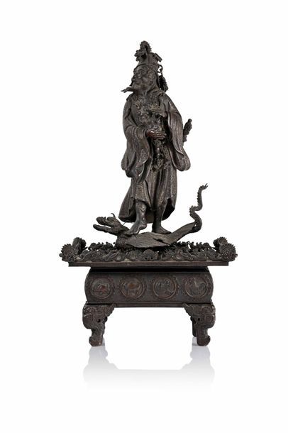 null JAPON, XXe siècle

Groupe en bronze représentant le roi-dragon Ryûji. Il est...