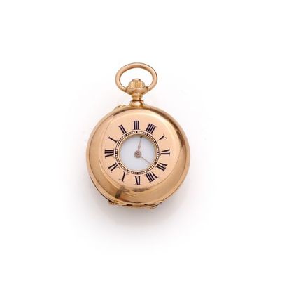 null AUGER & GUERET 18K yellow gold 750/1000 collar watch with mechanical movement....