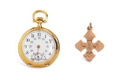 null Ladies' pocket watch in 18K (750/1000) gold with mechanical movement. -18K (750/1000)...